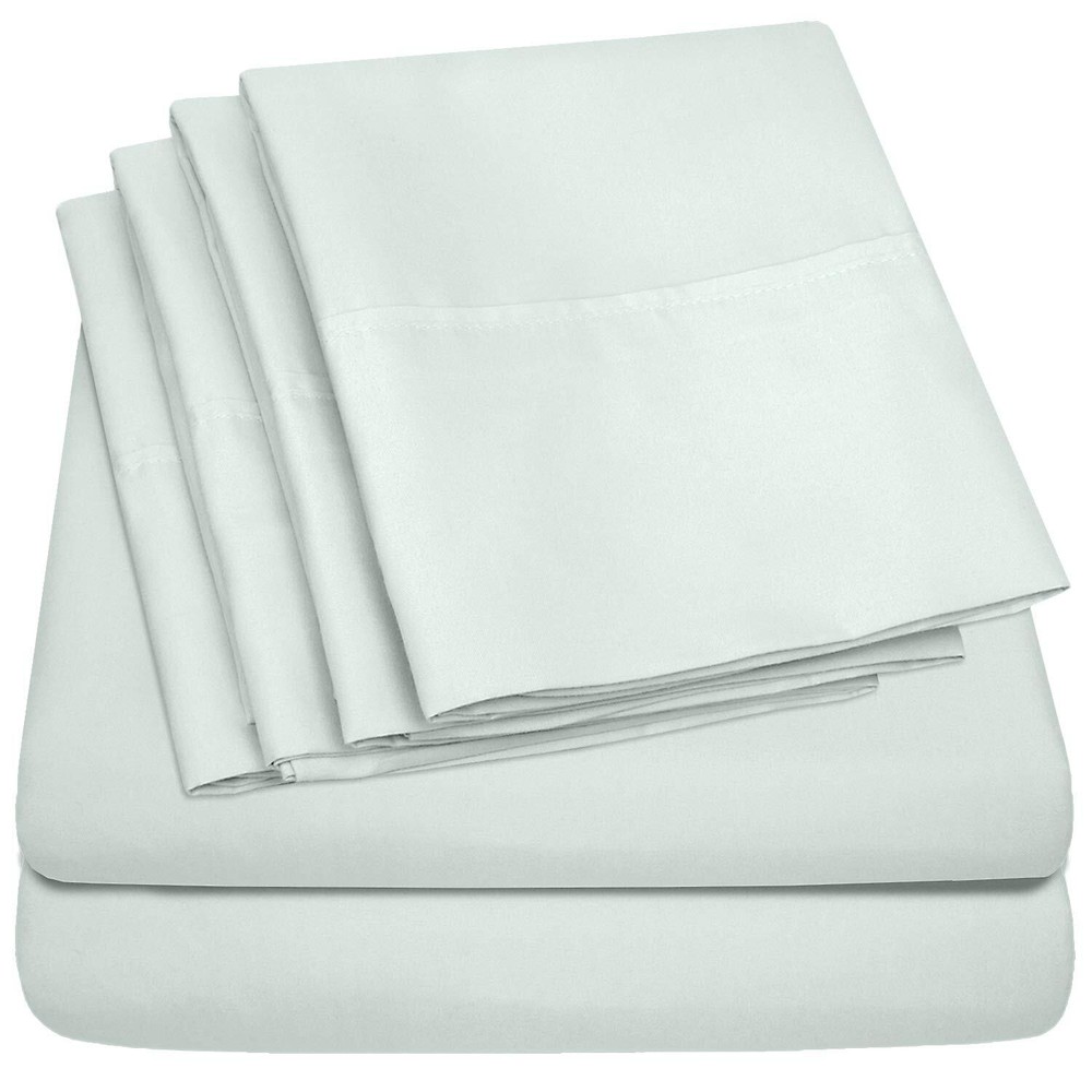 Queen Sheets Mint - 6 Piece 1500 Supreme Collection Fine Brushed Microfiber D...