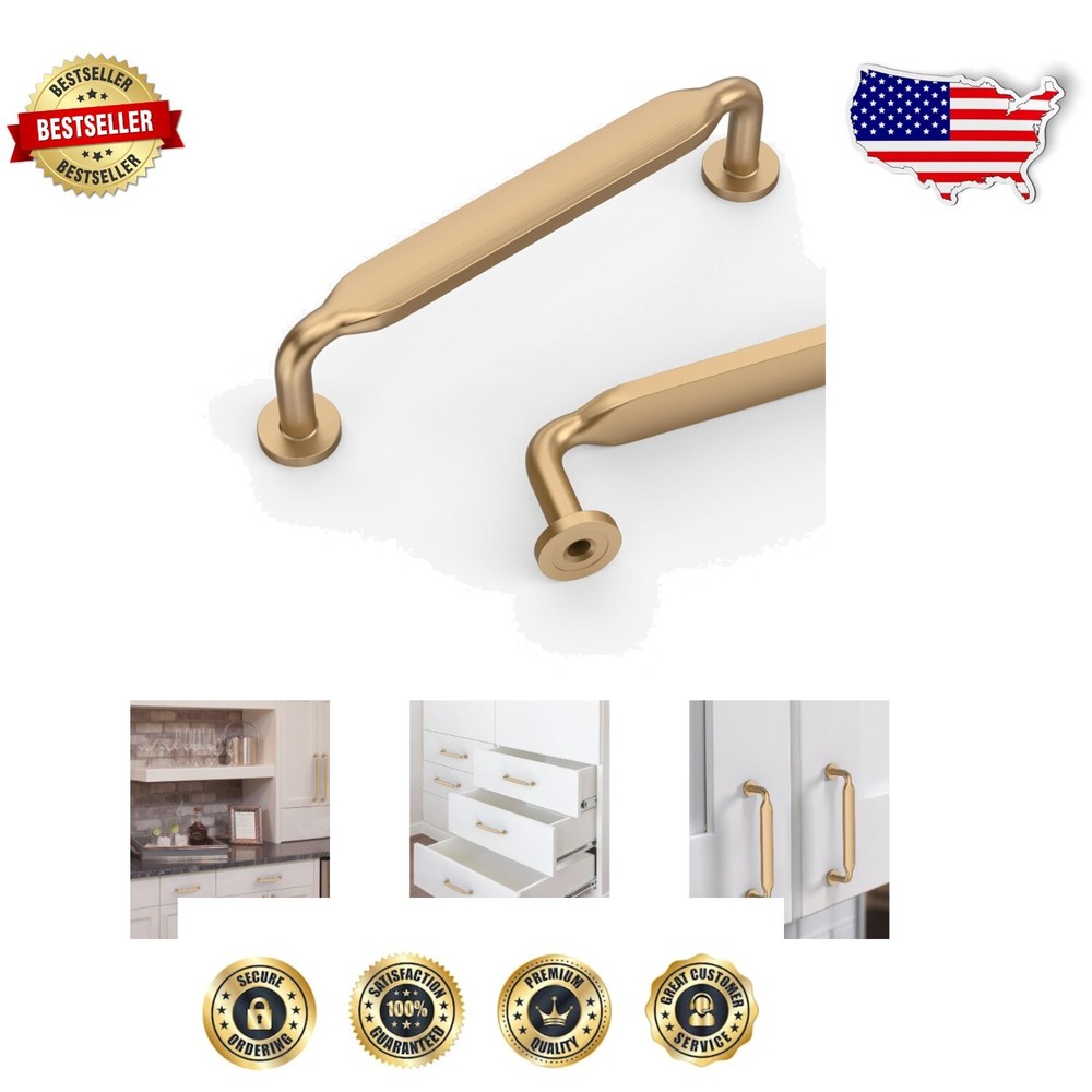 10 Pack of Champagne Bronze Pulls - Rustproof Handles for Cabinets & Drawers