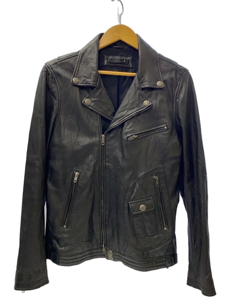 Liugoo Genuine Sheepskin Leather Blouson Jacket in Black Size S 2276