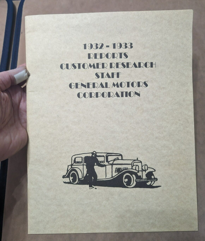 1932-1933 Reports Customer Research General Motors Corporation booklet-image