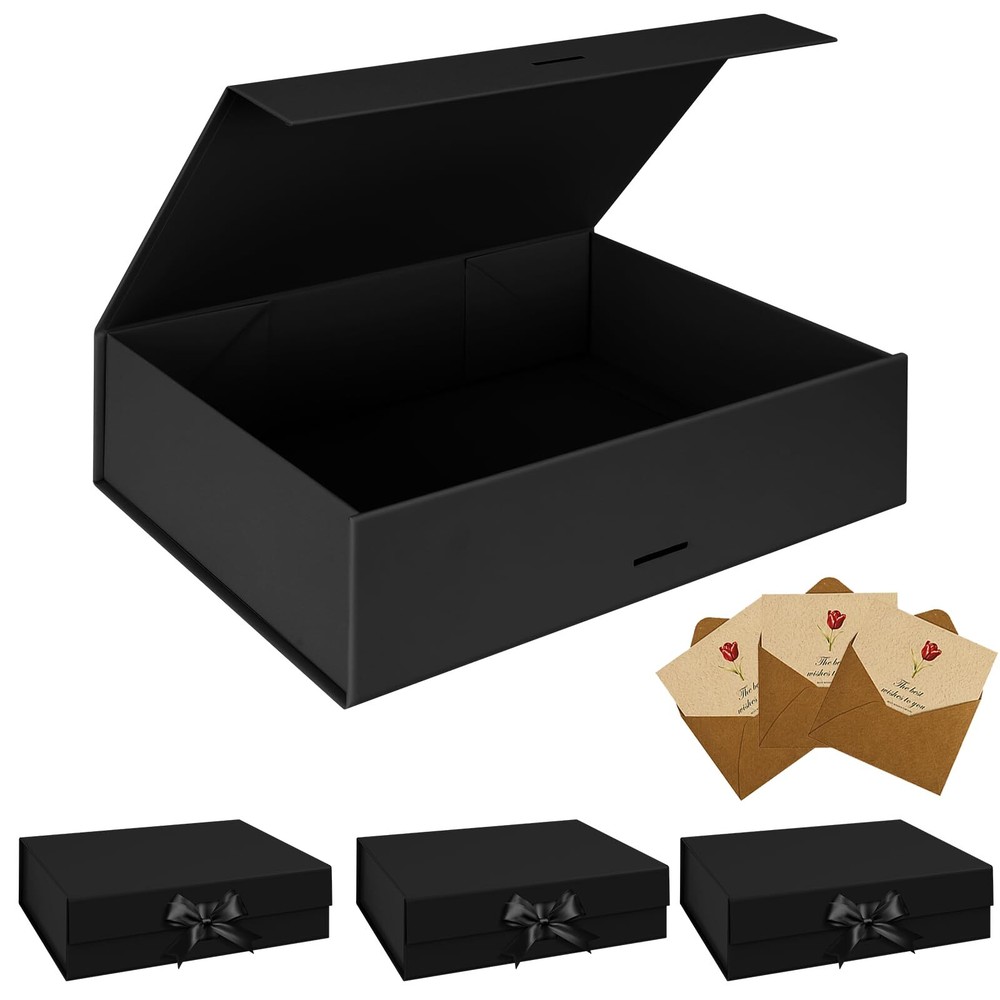 Black Gift Boxes 3 Pack 10.4x7.5x3.1