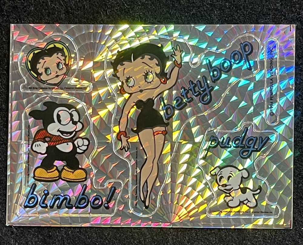 Vintage Betty Boop Pudgy Bimbo Prism Vending machine Sticker 90s NOS