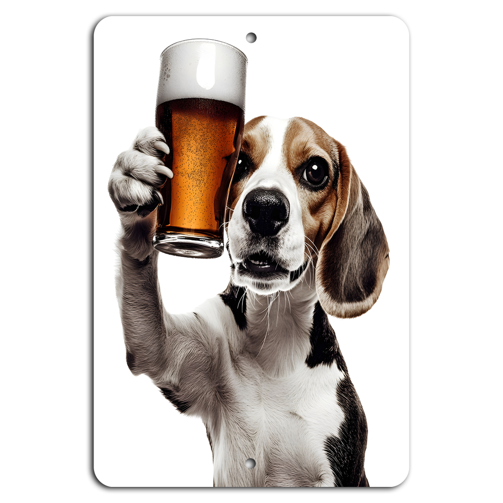 Cheers to Pawsome Times: Beagle Brews & Tail Wags Sign