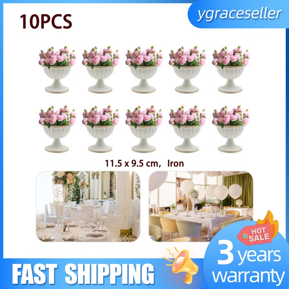 10PCS Vase Metal Wedding Flower Vase For Party Christmas Home Table Decor Vase
