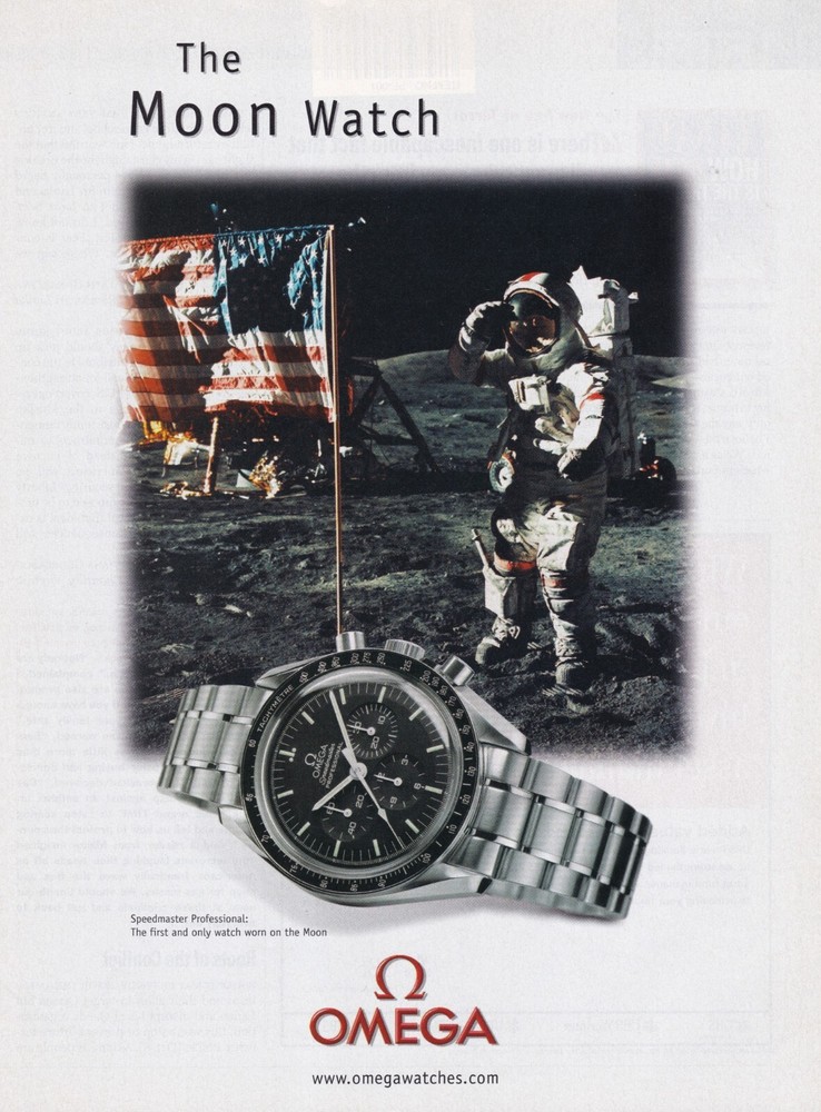 OMEGA Speedmaster Moonwatch NASA Astronaut Original 2001 Print Ad