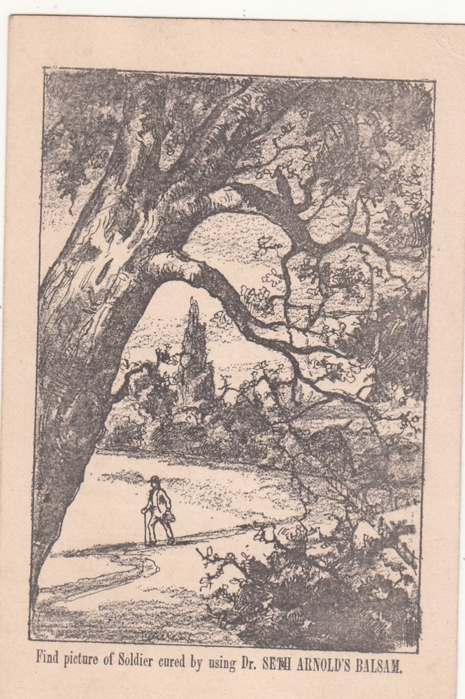 Dr Seth Arnold's Balsam Soldier Puzzle Card Thomas Carter Williamsburg c1880s