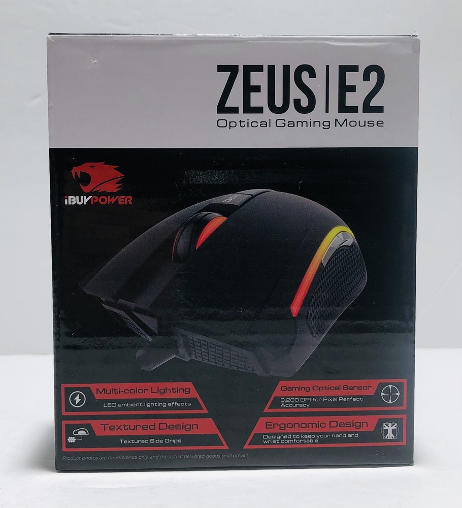 Zeus E2 Optical Gaming Mouse by iBUYPOWER in Sleek Black Design