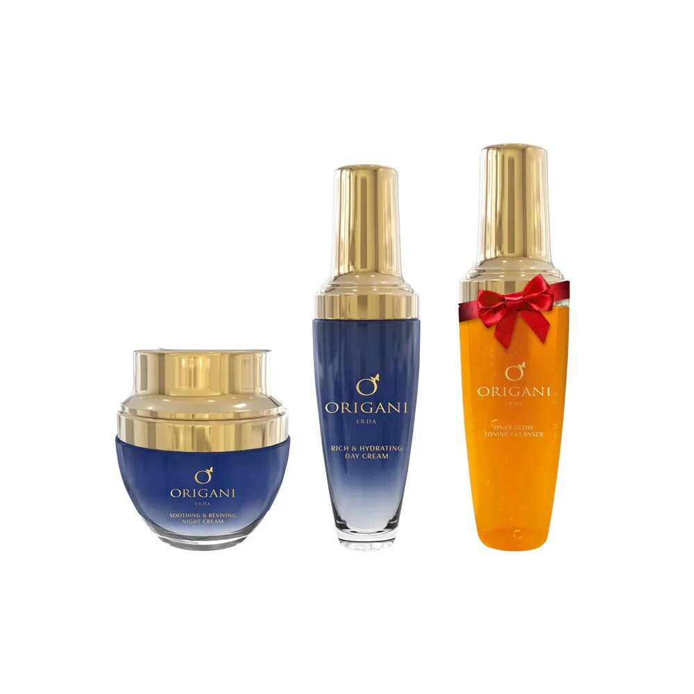 Origani Erda Day & Night Creams & Daily Glow Cleanser RRP 430 AUD