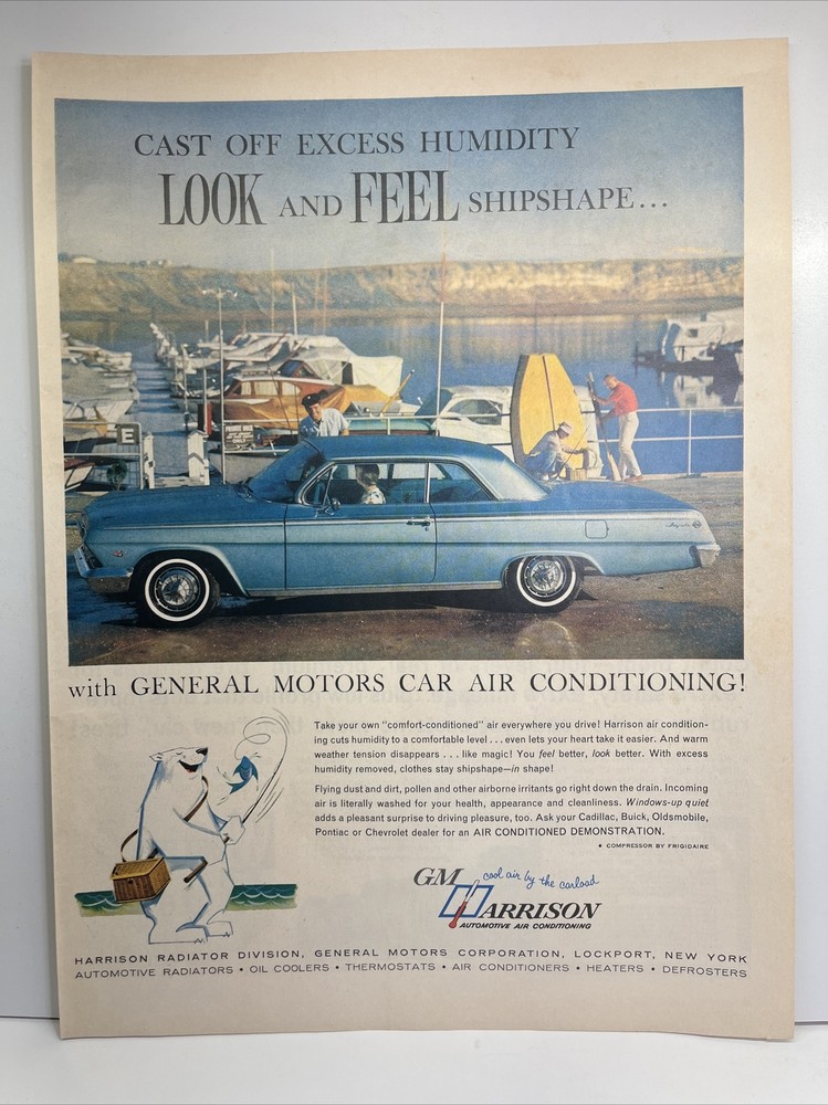 General Motors Car Air Conditioning Harrison 1962 Vintage Print Ad Life Magazine