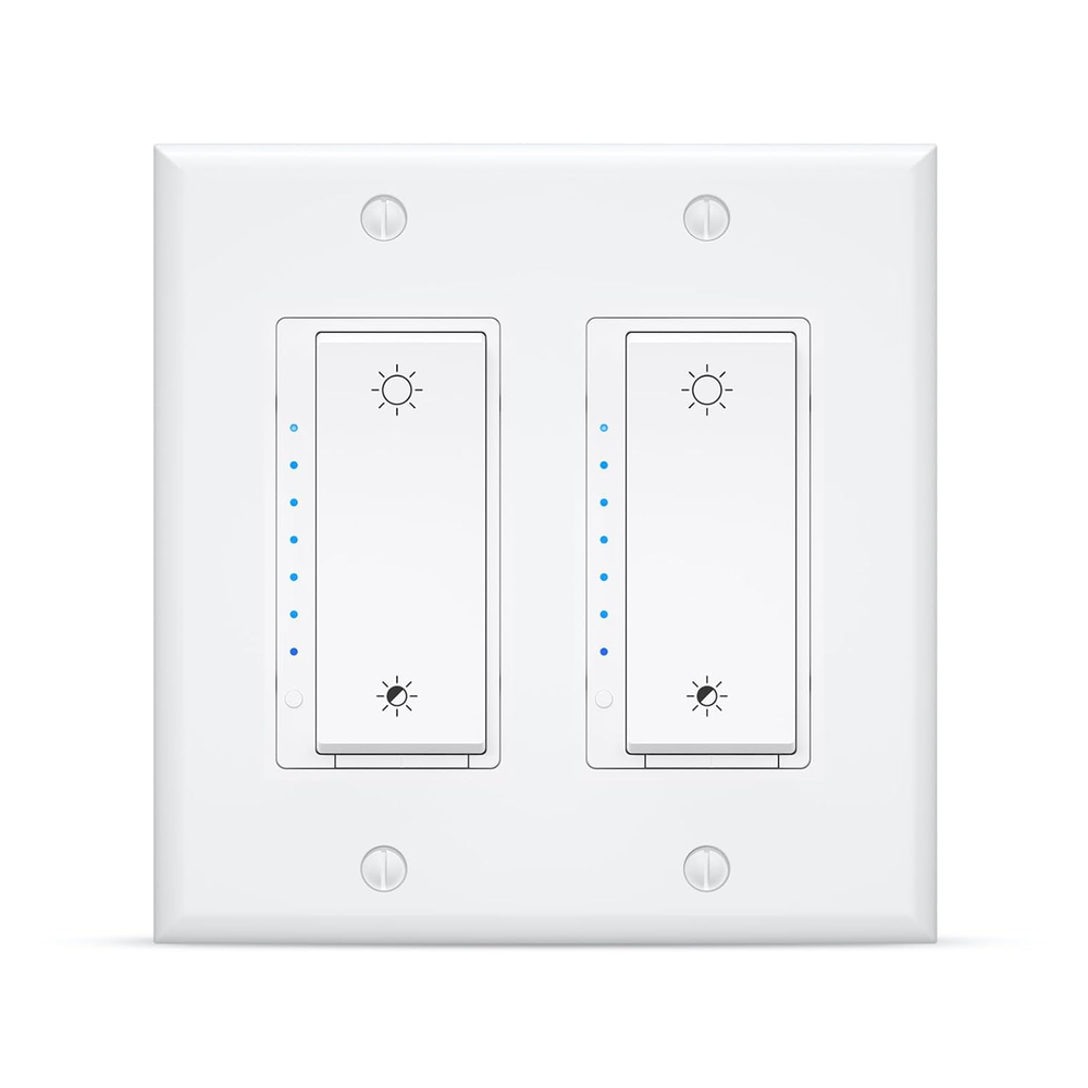 Smart Wi-Fi Dimmer Switch 2Gang Compatible with Alexa and Google Assistant, Sing
