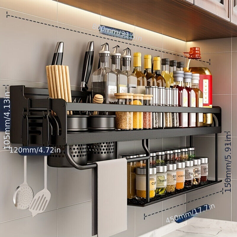 Non-drilling wall-mounted multifunctional chopstick holder rack