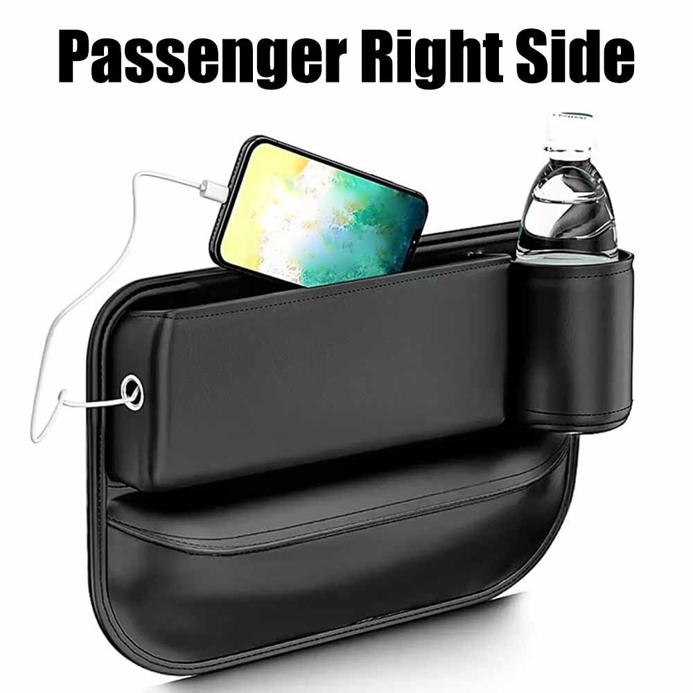 Right/Passenger Car Organizers Storage Box Auto Car Seat Gap Filler w Cup Holder