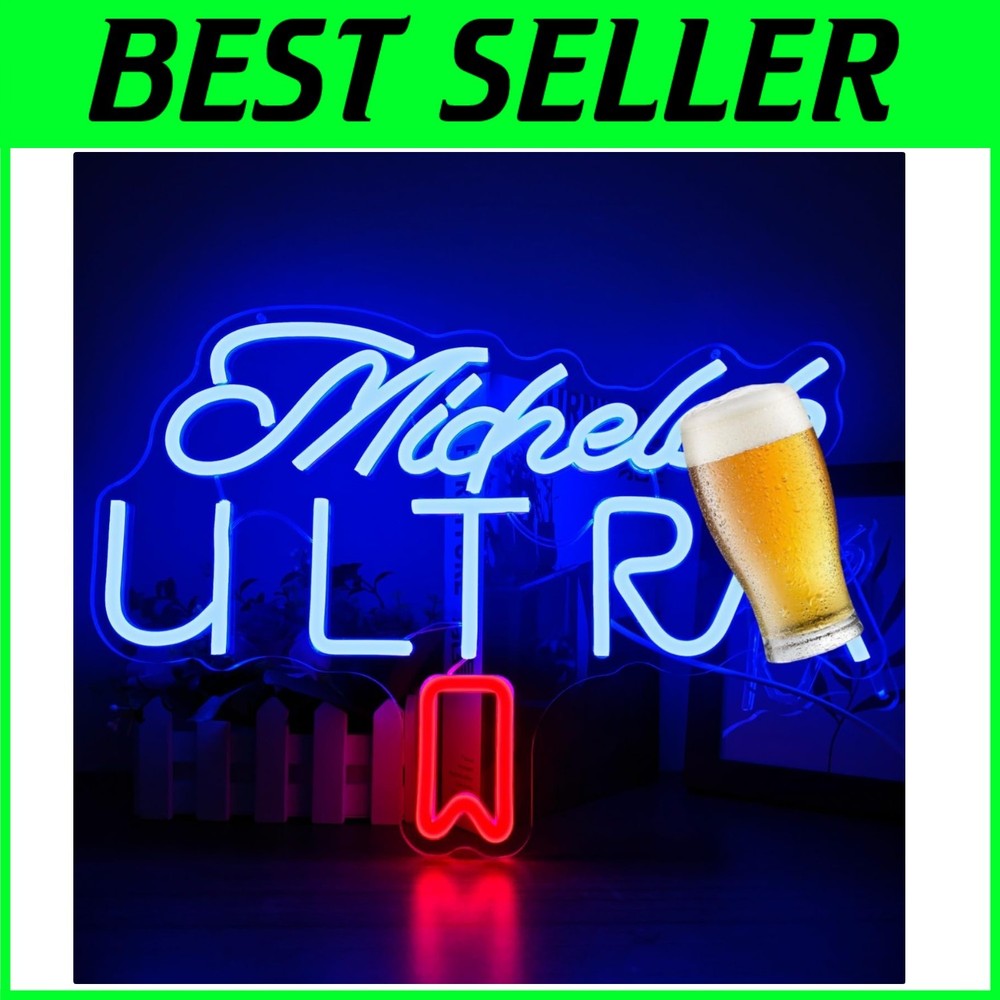 Beer Neon Sign for Wall Decor - Dimmable LED Bar Sign
