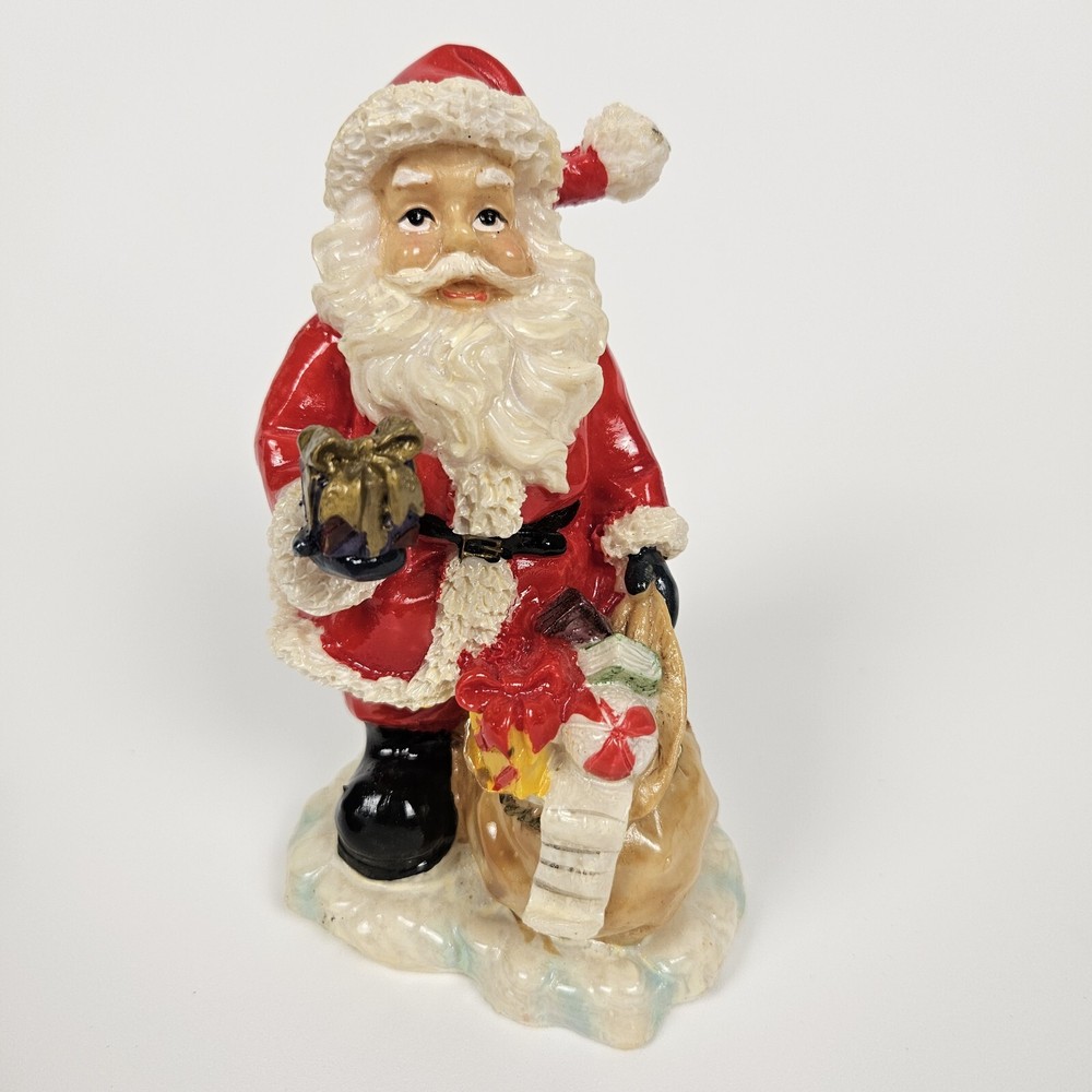 Charming Santa Claus Figurine Holding A Gift, List, & Toys, Christmas Decor, 5