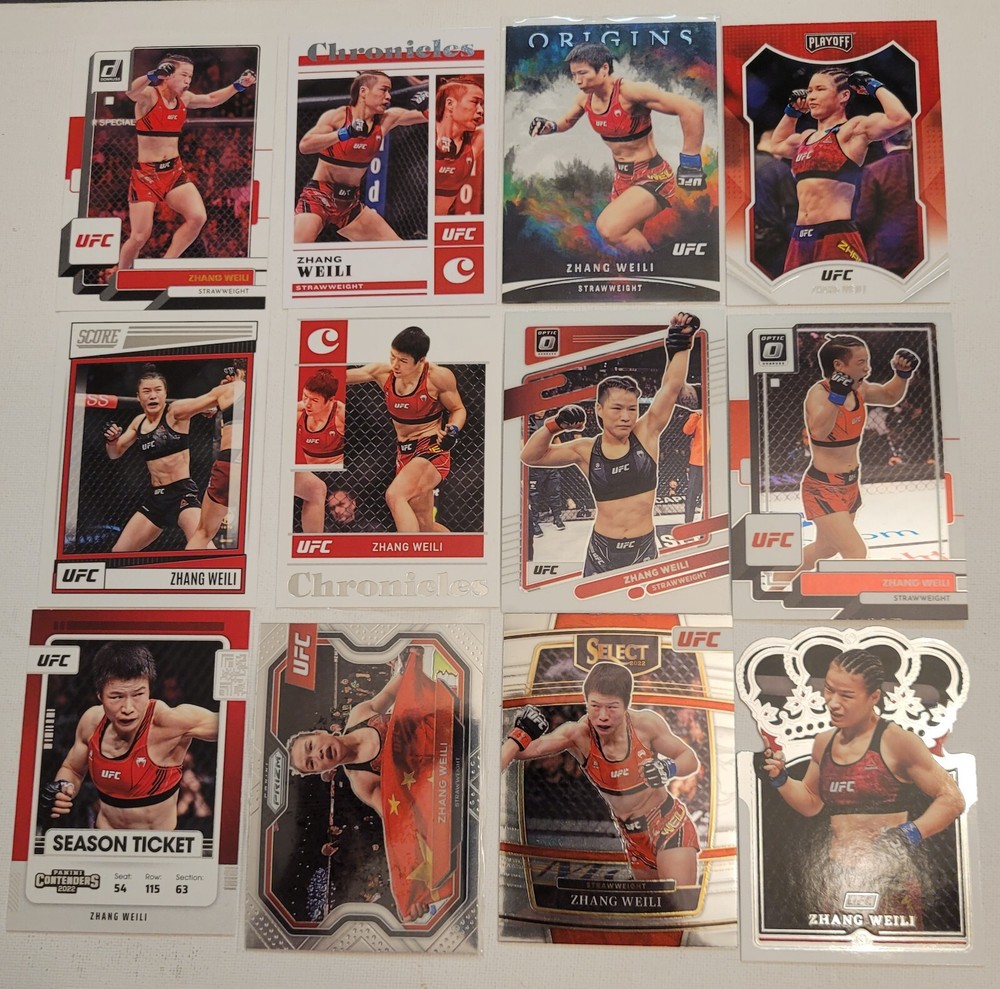 2021-2023 UFC Chronicles Prizm Optic Select Donruss Zhang Weili 12-Card Set