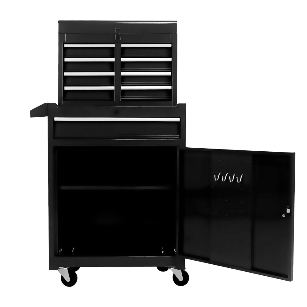 2-in-1 Rolling Tool Chest & Cabinet with 5 Sliding Drawers for Garage Storage