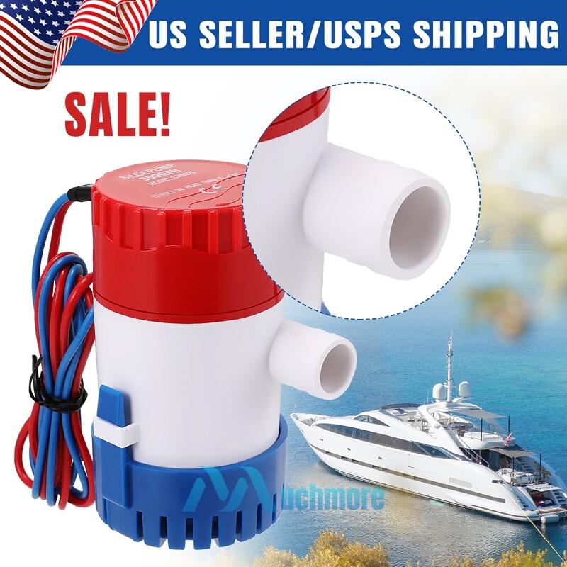350GPH 12V Mini Marine Bilge Water Pump Submersible Electric Rustproof For Yacht