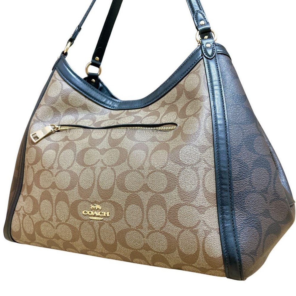 Coach Shoulder Bag Signature PVC, Canvas, /Used++