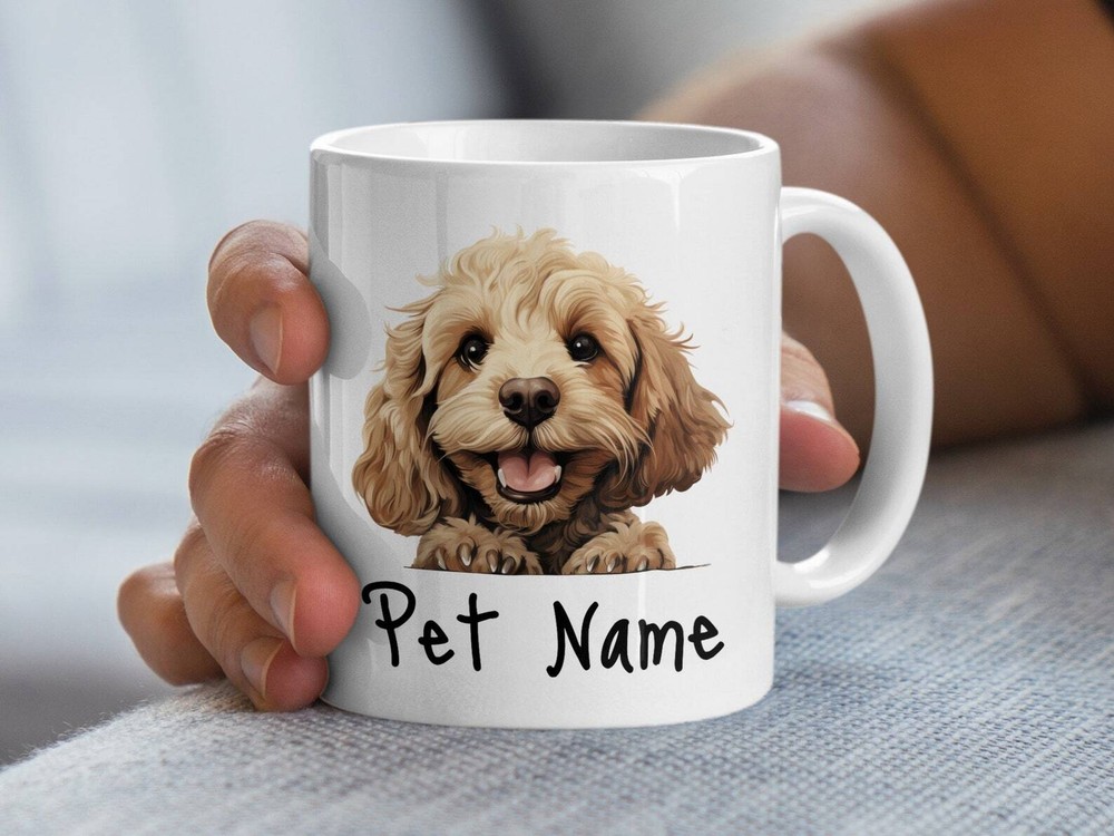 Custom Cockapoo Portrait Mug Personalized Pet Coffee Cup