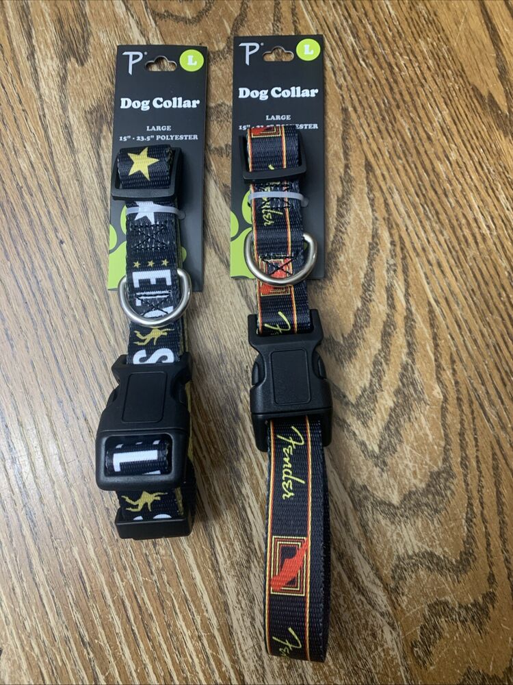 ELVIS & FENDER guitar Large Dog Pet Collars Polyester 2 Collars