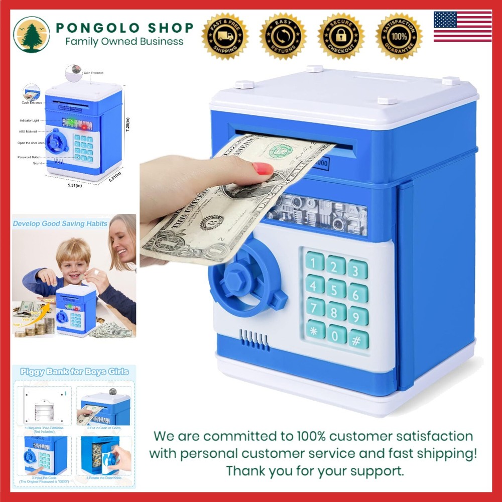 High-Capacity Kids Piggy Bank with Password Protection - Fun Money Saving Toy-image