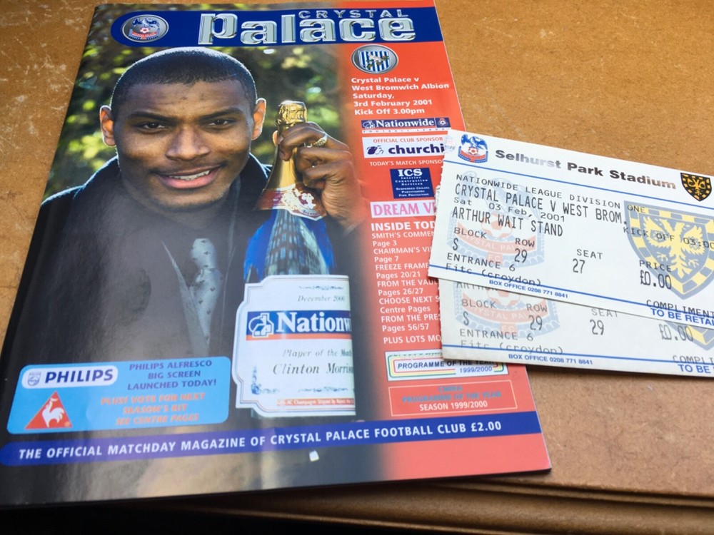 Crystal Palace vs West Bromwich Albion 2001 Match Programme & Tickets
