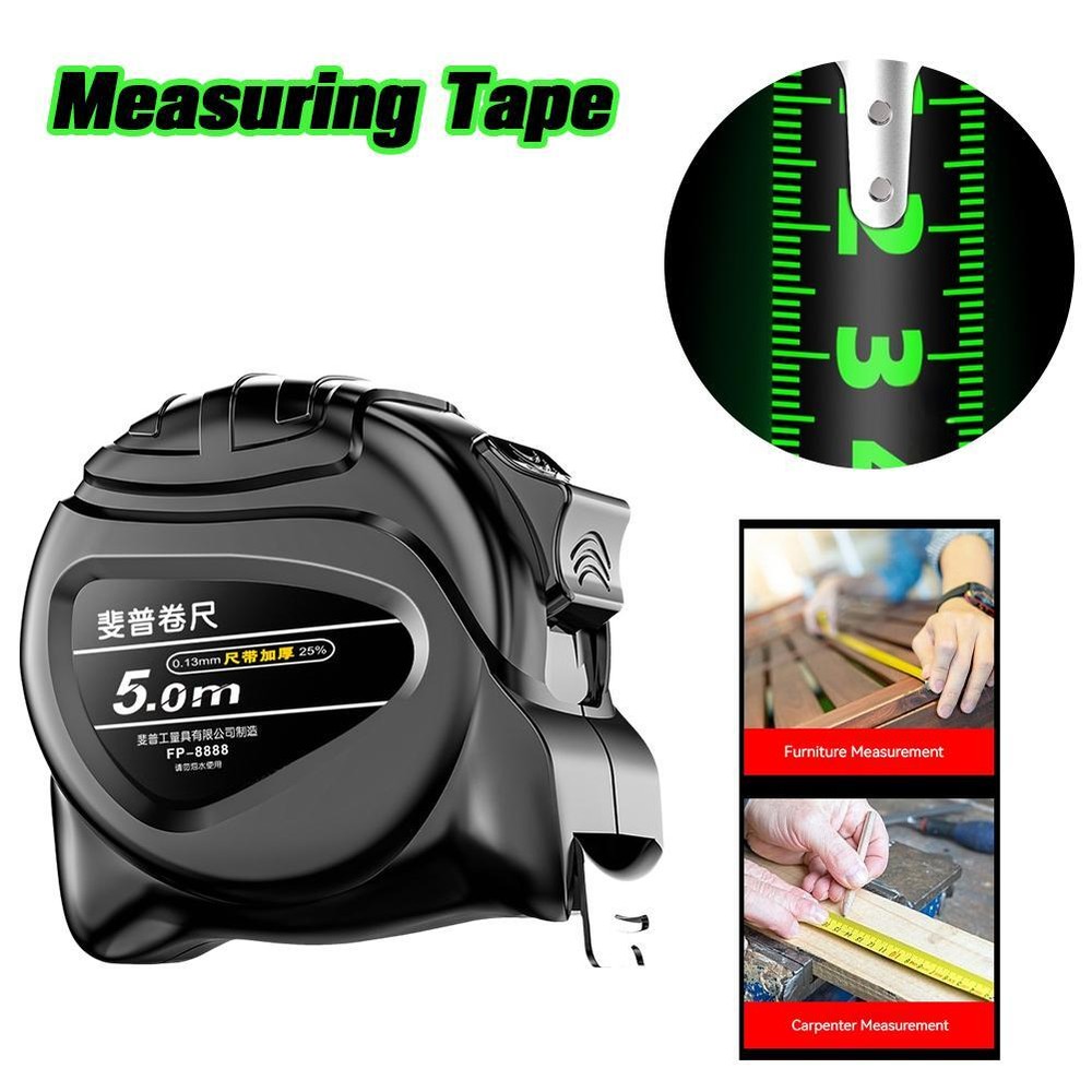 Steel Tape Measure Self-Locking Fluorescent Tape Measure Length D1P2 Tools I0D0