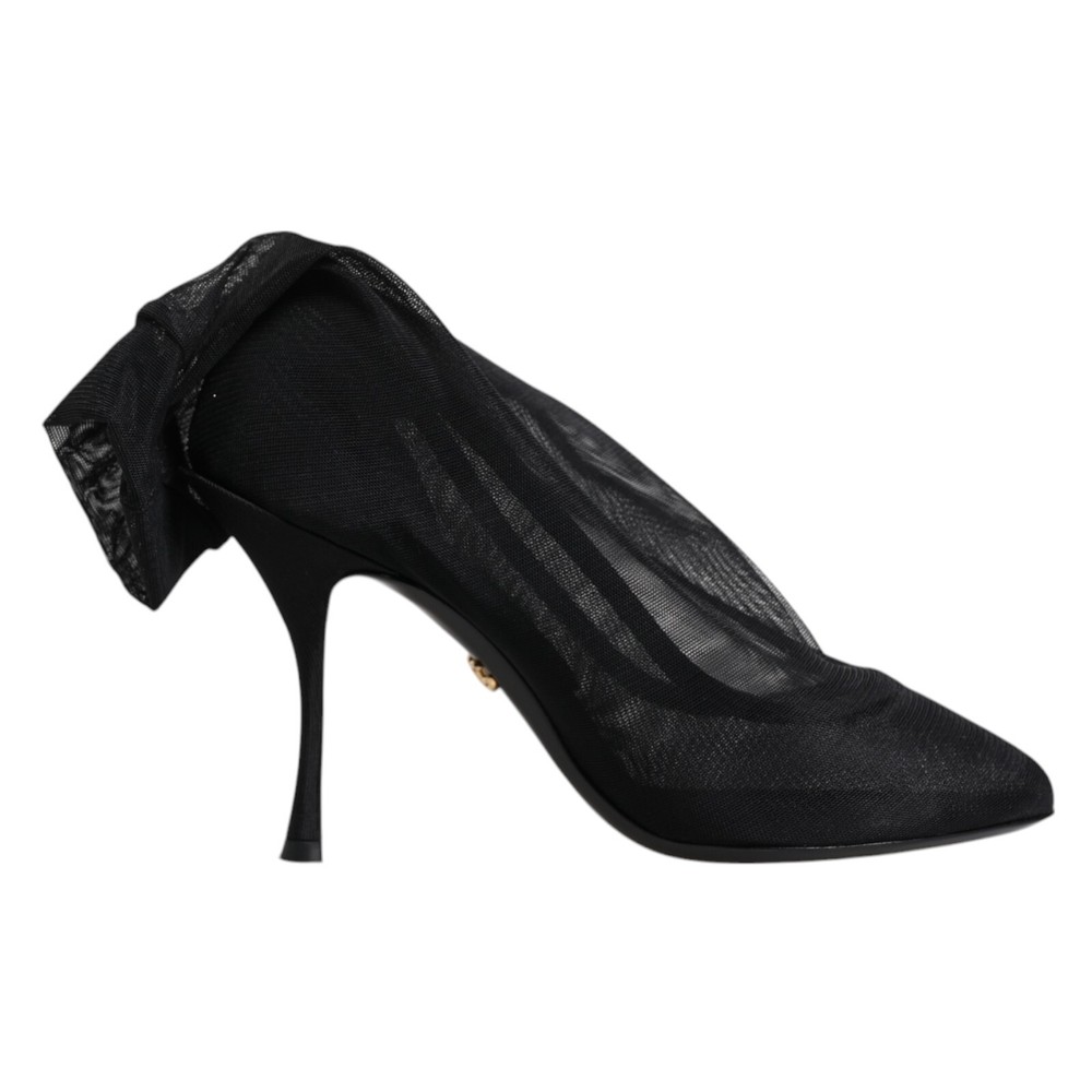 DOLCE & GABBANA Shoes Black Silk Stretch Mesh Sock Boots EU38 / US7.5 RRP 900usd