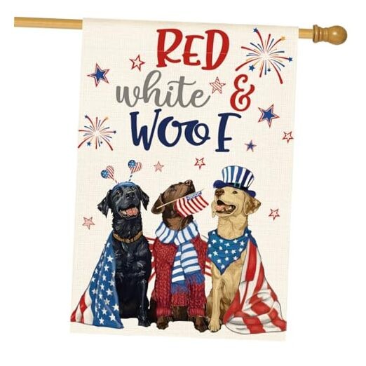 4th of July Double-Sided Dog House Flag 28x40 Inch Patriotic Outdoor Decor
