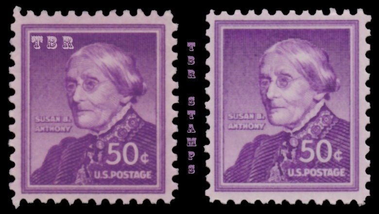 1051 1051a S.B. Anthony 50c Liberty Issue Wet Dry Print Variety Set MNH -Buy Now-image