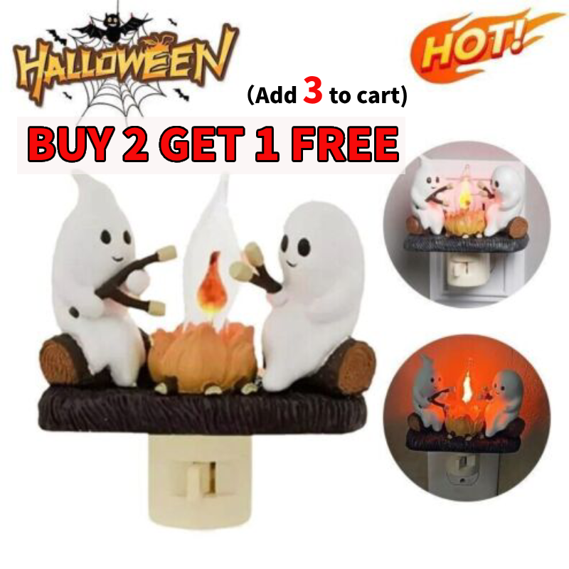 Ghost Campfire Flickering Nightlight Fire Marshmallow Night/Light Halloween Gift