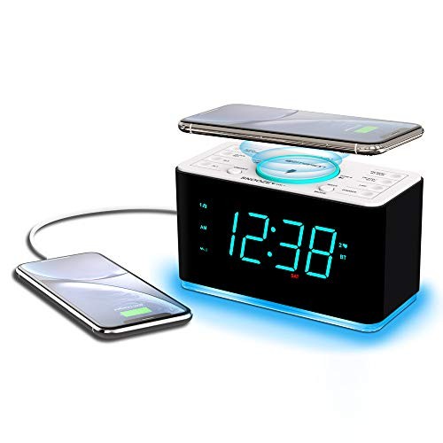 Smartset 15Watt Ultra Fast Wireless Charging Dual Alarm Clock Charger ER100401