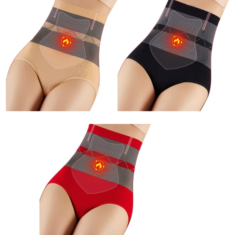 Women Abdomen-Control Shaper Panties Winter Warm Traceless Butt Lifter Briefs