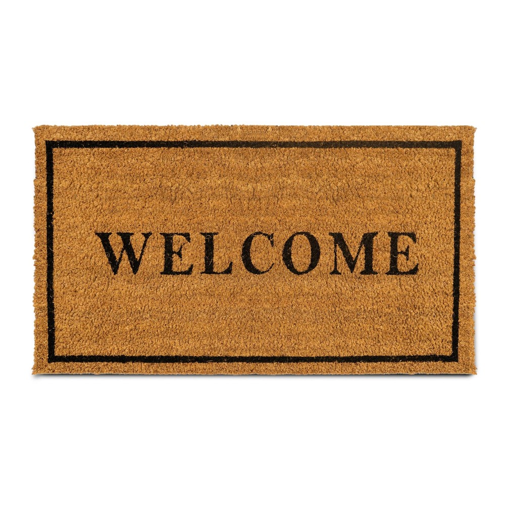 Heavy Duty Coco Coir Welcome Doormat 17.5x30 Inches with Non-Slip Backing