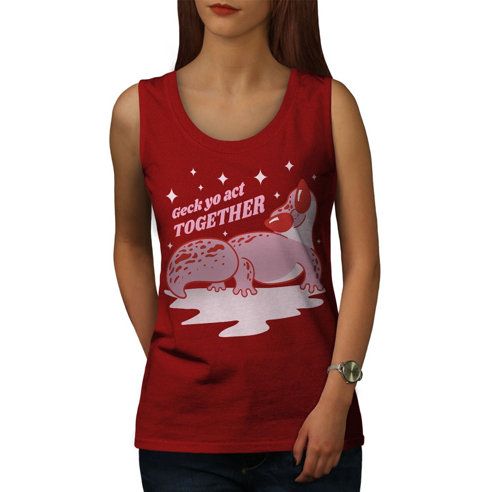 Wellcoda Geck Yo Act Together Funny Cool Lizard Womens Tank Top