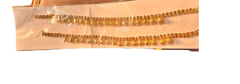 Diamante Anklet Ankle Chain Stunning Payal Chain Indian Bollywood Hollywood Pair-image