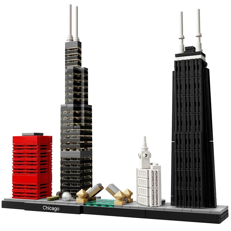 Chicago City Skyline Building Blocks - 3D Puzzle - Construction Bricks Set