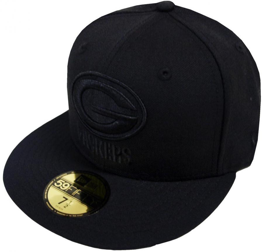 New Era NFL Green Bay Packers Black On Black 59Fifty Fitted Cap Limited Edition