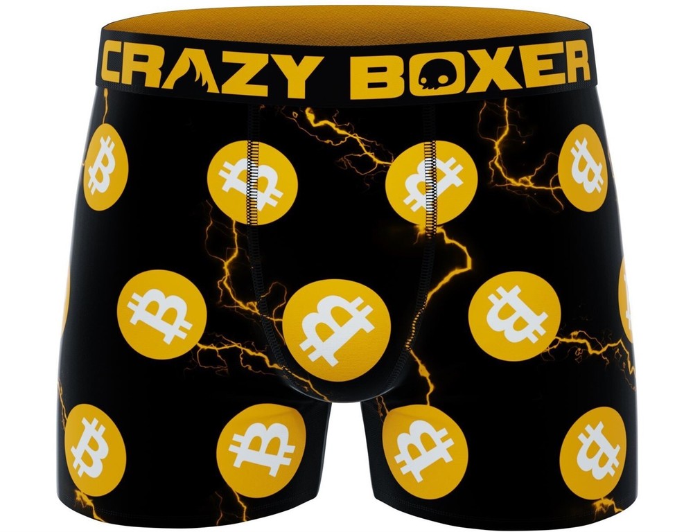 BITCOIN Underwear Mens 2XL 44-46 Crazy Boxer Briefs Cryptocurrency Fun Gift-image