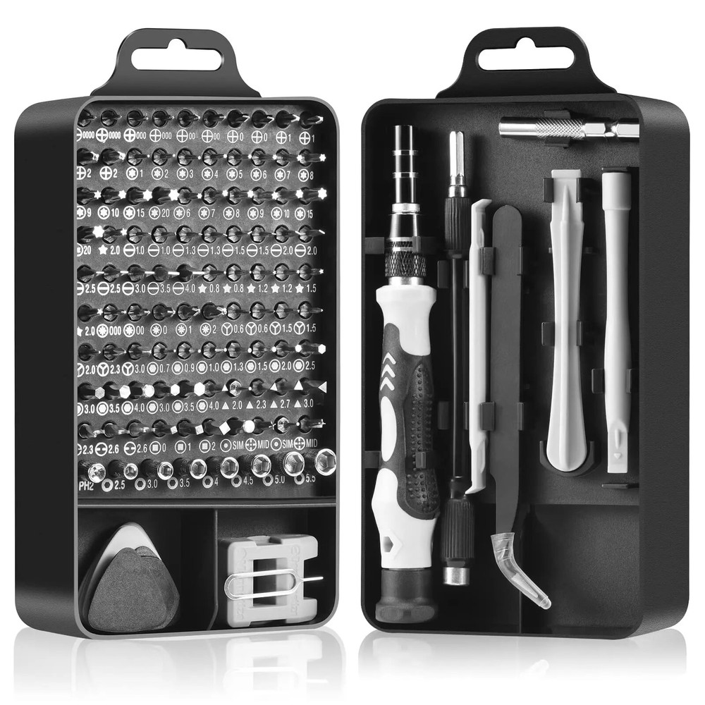 115-Piece Magnetic Precision Screwdriver Set with Phillips and Torx Bits