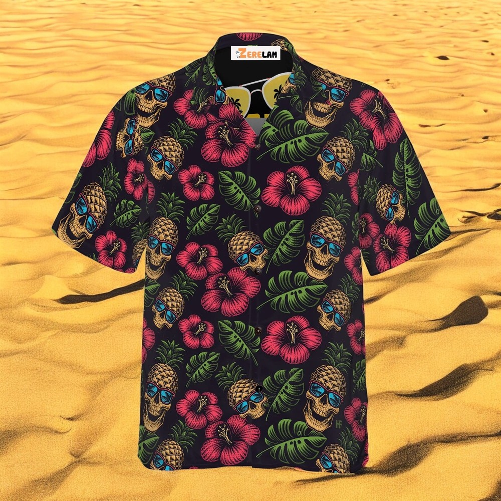 Off Duty Pineapple Hawaiian Shirt Short Sleeve Summer Beach Style S-5XL