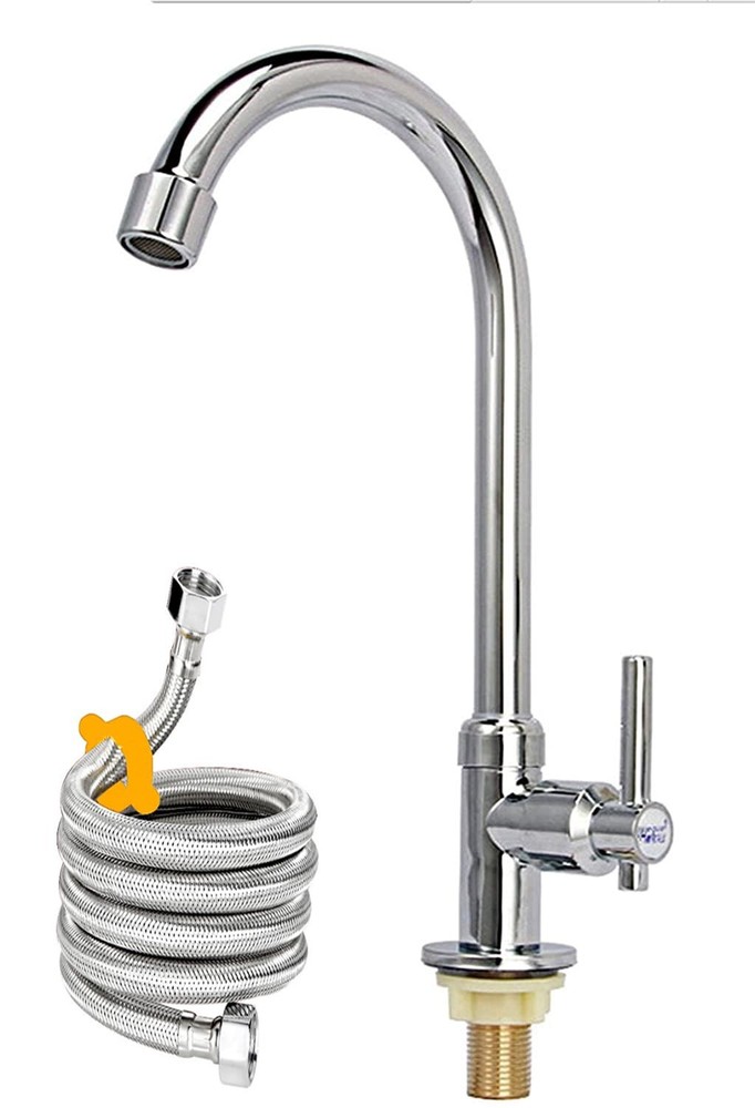 Cold Water Faucet Only, High Arc Single Handle One Hole Faucet for Kitchen Ga...