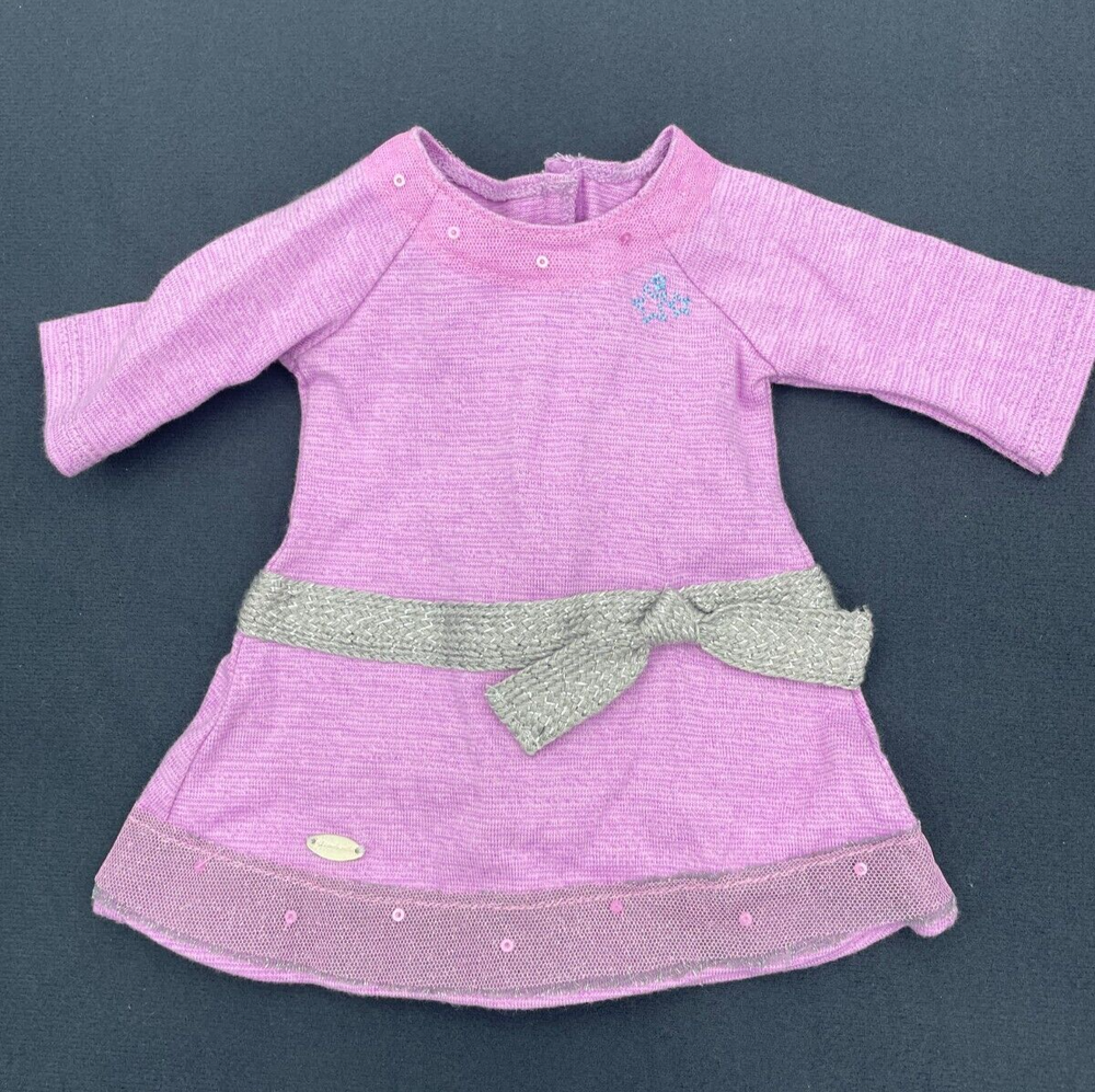American Girl 18-inch doll purple dress with silver accents meet outfit