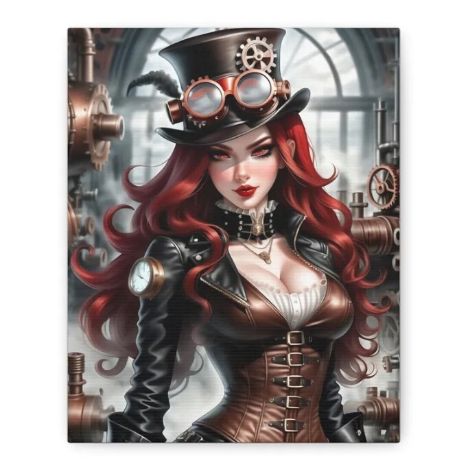 Steampunk Red Fantasy Wall Art for Home Decor Lovers