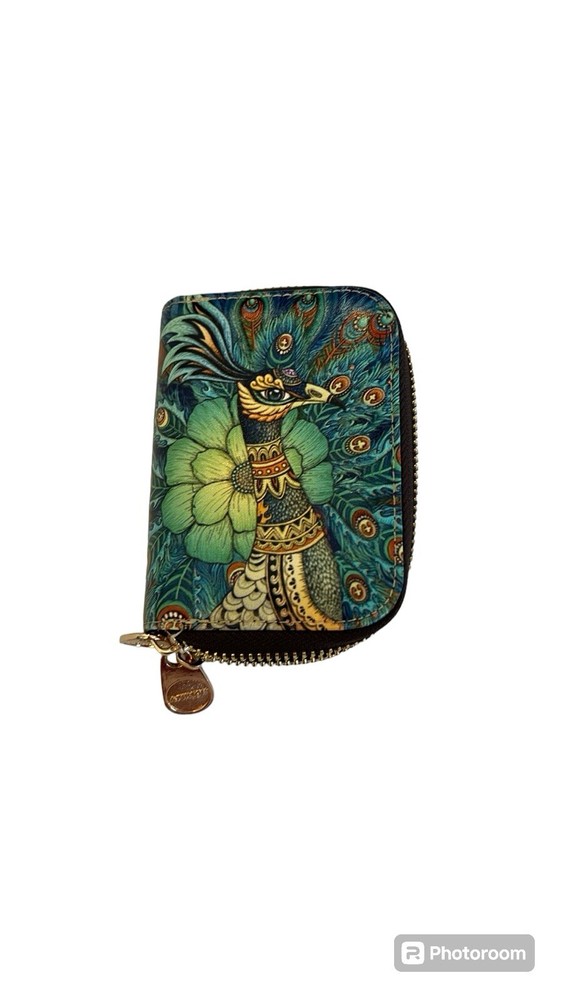 Peacock Zipper Card Holder Wallet for Women with Coin Pocket  -image