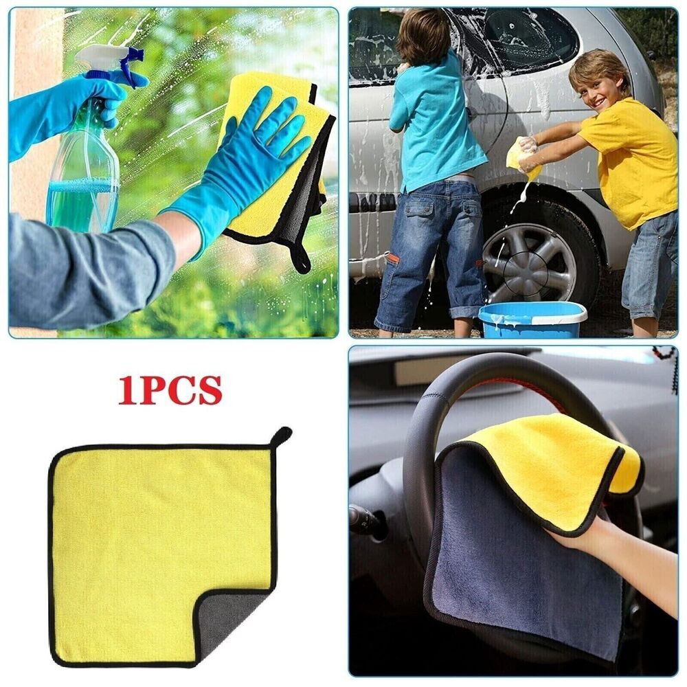 1 Microfiber Cleaning Cloth Car Wash Towel Drying Rag Car Polishing Detailing
