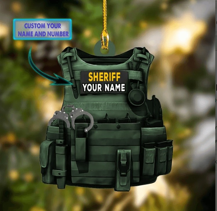 Custom Sheriff 2D Acrylic Christmas Ornament Personalized Holiday Decoration-image