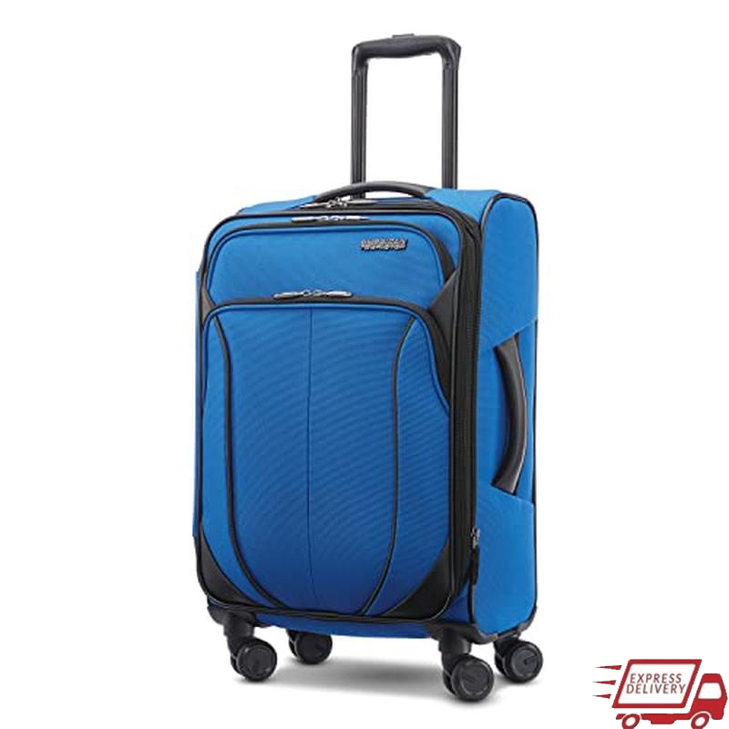 Expandable Softside Luggage 20 Inch Spinner Wheels Ergonomic Handle Travel Bag