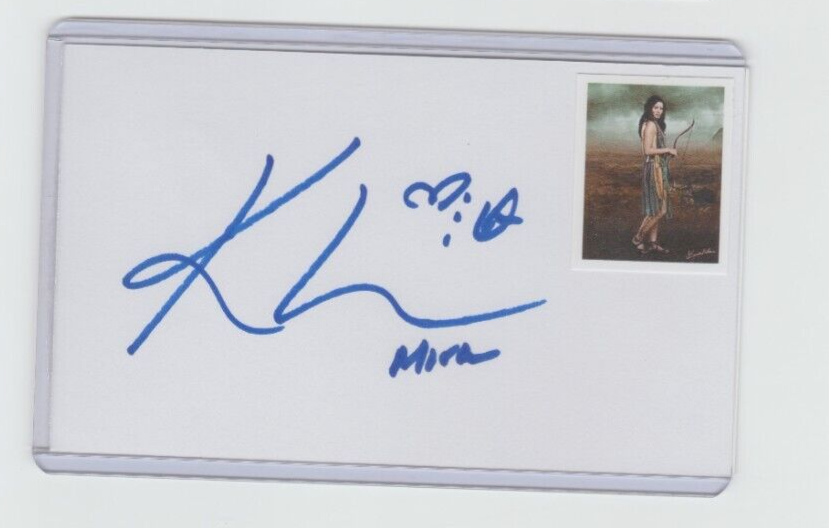 KATRINA LAW AUTOGRAPH SIGNED 3 X 5 INDEX CARD THE ARROW SPARTACUS WEREWOLVES