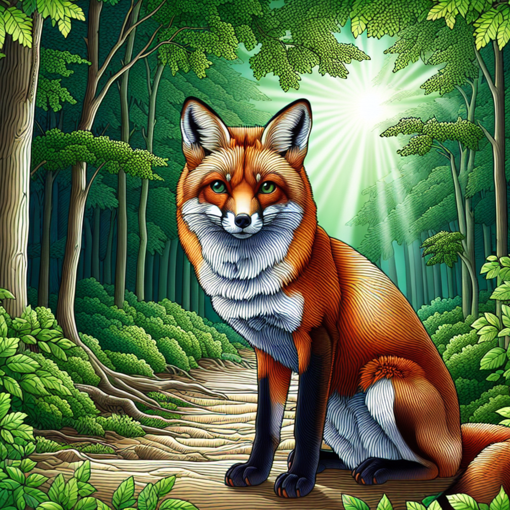 Digital Fox Art Wallpaper Background for Desktop and Devices-image
